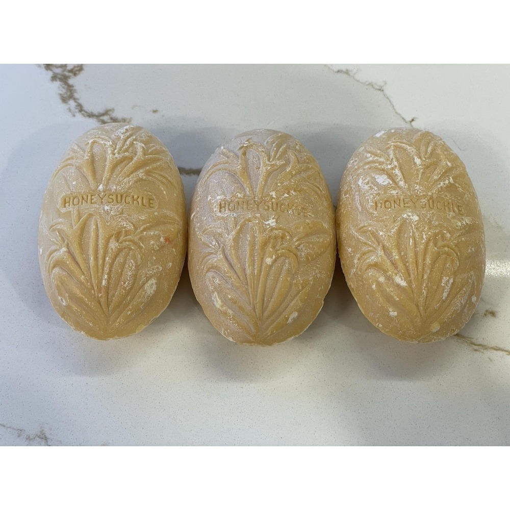 Vintage Fleurs Deluxe Cold Cream Bar‎ Soap Lot of 3 Honeysuckle 2.75 oz Flaroma